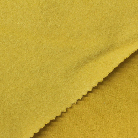 Brushed Polyester Nylon Stretch Knit Fabric, 300 gsm, 155 cm — Yellow
