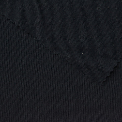 100% Polyester Piqué Knit Fabric, 120 gsm, 183 cm — Black