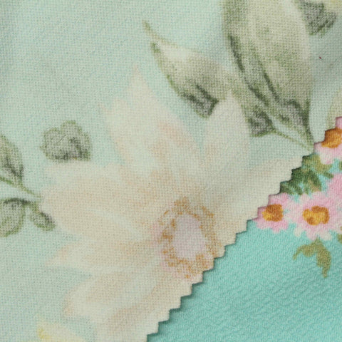 Pink Flowers Knit, Polyester, 200 gsm