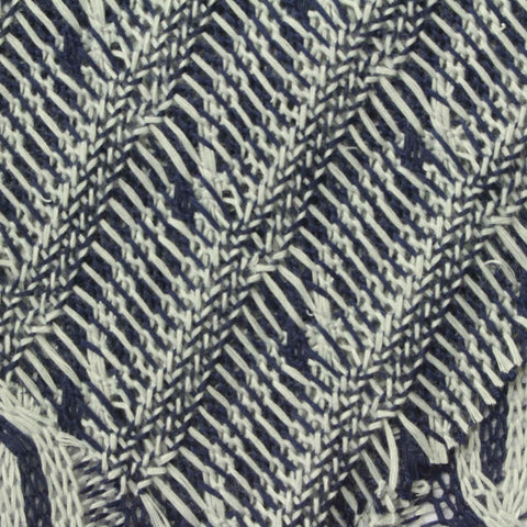 Jacquard 100% Polyester Pointelle Knit Fabric, 370 gsm, 150 cm — Navy