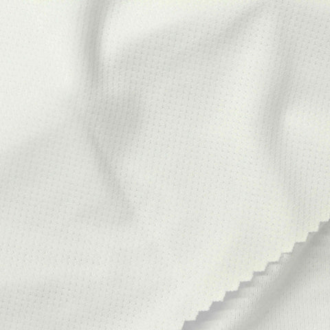 Polyester Stretch Birdseye Knit Fabric, 160 gsm, 160 cm — White