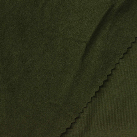 Brushed Polyester Stretch Milk Silk Knit Fabric, 190 gsm, 170 cm — Green