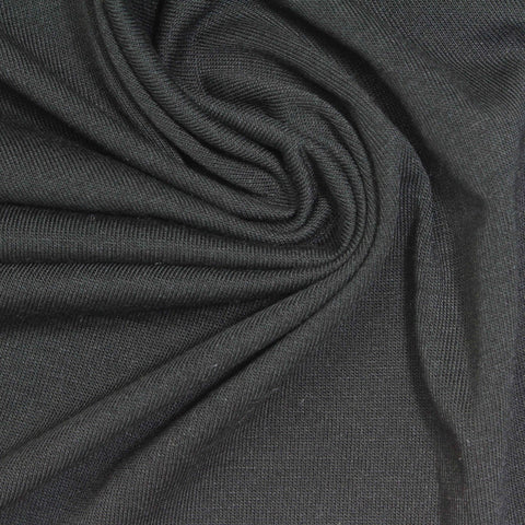 Polyester Stretch Jersey Knit Fabric, 150 gsm, 175 cm — Black, ref EF-248940
