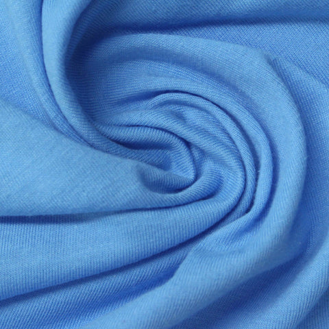 Cotton Polyester Jersey Knit Fabric, 140 gsm — Blue, ref EF-254067