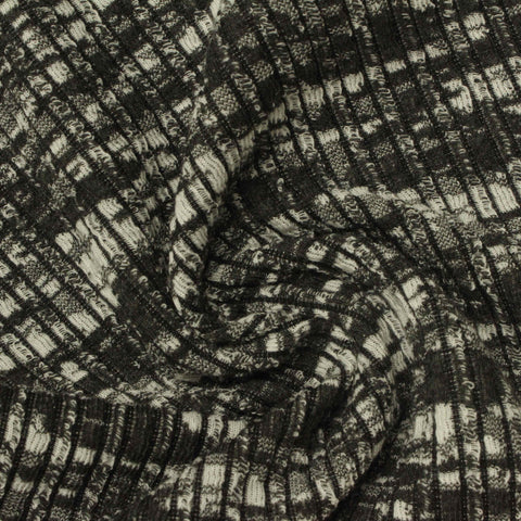 Black Check Jacquard, Polyester, 255 gsm