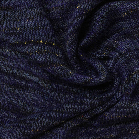 Dark Blue Marl Chunky Knit, Polyester, 170 gsm