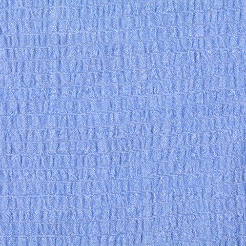 Jacquard Linen Cotton Stretch Knit Fabric, 129 gsm, 135 cm — Blue