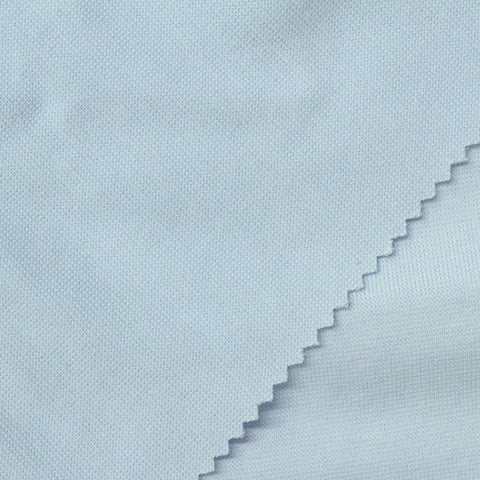 Light Blue Ribbed Rib Knit, Poly-Cotton