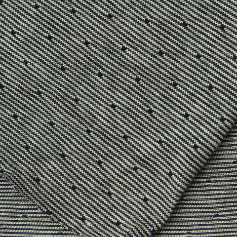 Dark Grey Horizontal-Stripe Jersey Knit, Cotton, 154 gsm