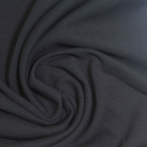 100% Polyester ITY Knit Fabric, 220 gsm, 150 cm — Black