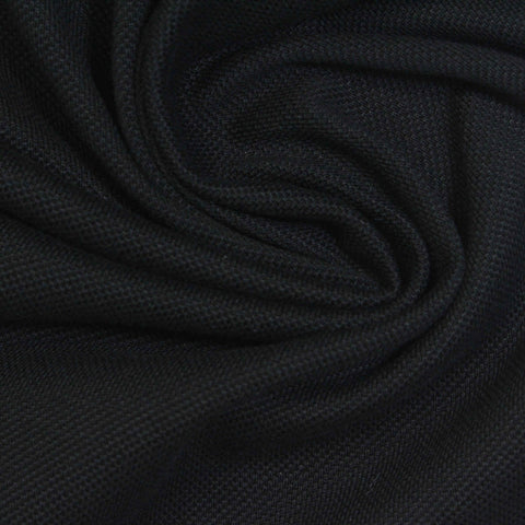 100% Cotton Piqué Knit Fabric, 200 gsm, 175 cm — Black