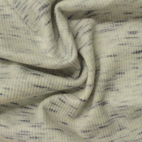 Light Cream Fine-Marl Rib Knit, Poly-Cotton