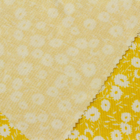 White Flowers Rib Knit, Viscose