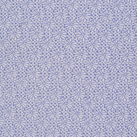 Blue Floral Jacquard, Poly-Cotton