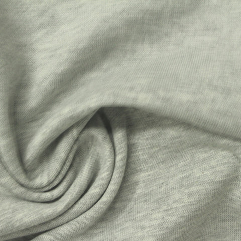Light Grey Marl Rib Knit, Poly-Cotton, 240 gsm, 168 cm