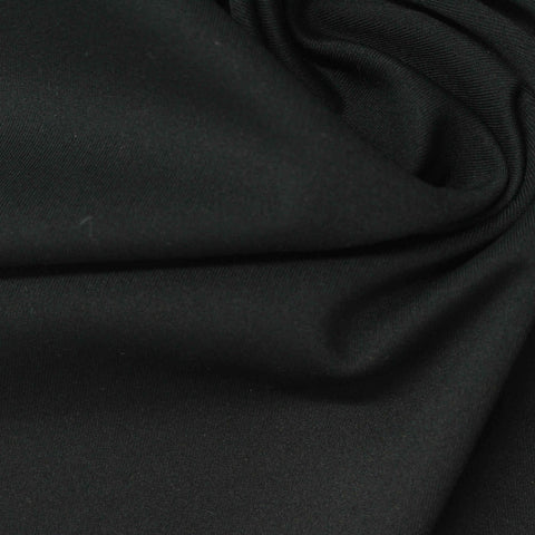 Nylon Stretch Interlock Knit Fabric, 240 gsm, 150 cm — Black, ref EF-248616