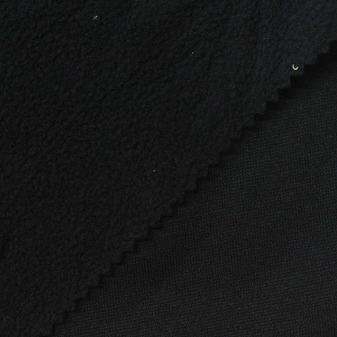 100% Polyester Fleece Fabric, 165 gsm, 160 cm — Black