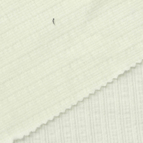 Slub Polyester Viscose Stretch Jersey Knit Fabric, 270 gsm, 160 cm — White