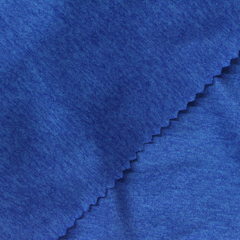 Heathered Blue Marl Jersey Knit, Polyester, 175 gsm