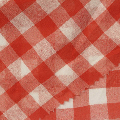 Red Gingham Woven, Polyester