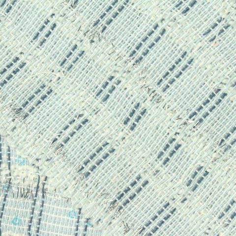 Light Blue Vertical-Stripe Bouclé, Polyester