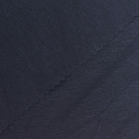 Dark Blue Marl Rib Knit, Tencel Lyocell-Acrylic