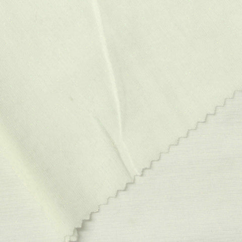 Polyester Metallic Blend Stretch Jersey Knit Fabric, 140 gsm, 165 cm — White