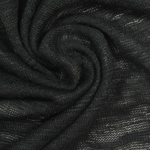 Black Animal Print Chunky Knit, Viscose-Poly