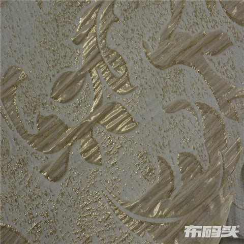 Gold Floral Jacquard, Poly-Viscose, 160 gsm