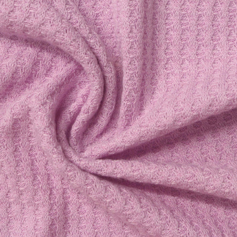 Polyester Viscose Stretch Waffle Knit Fabric, 245 gsm, 165 cm — Pink