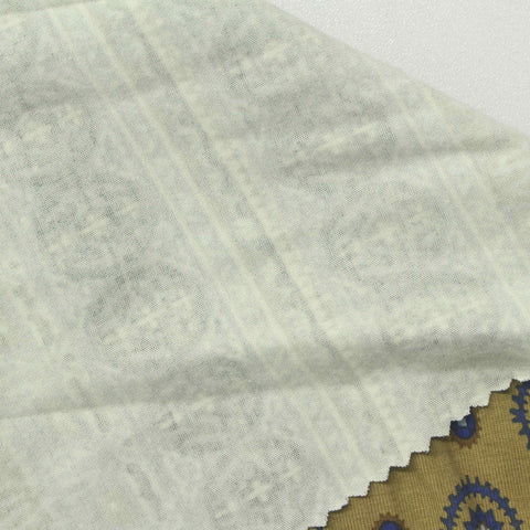 Blue Horizontal-Band Jersey Knit, Cotton-Viscose