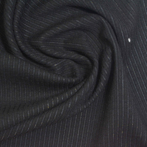 Dark Grey Vertical-Stripe Rib Knit, Viscose-Poly, 300 gsm