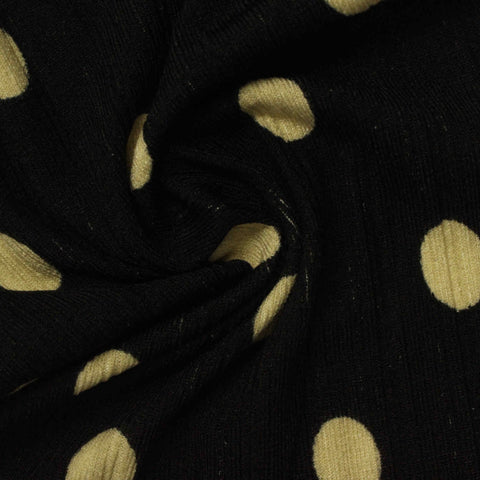 Light Beige Dots Rib Knit, Polyester