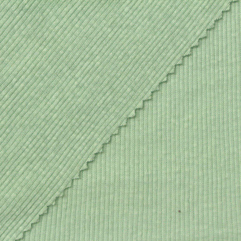 Light Green Rib Knit, Poly-Cotton