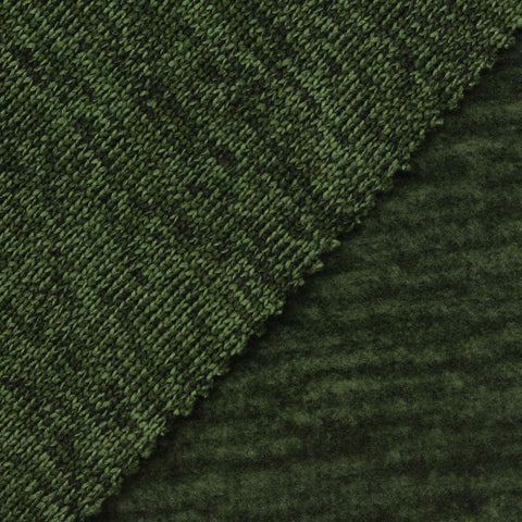 Brushed 100% Polyester Chunky Knit Fabric, 340 gsm, 145 cm — Green