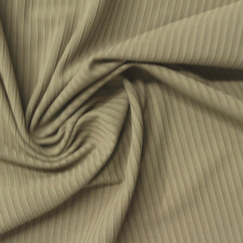 Khaki Ribbed Rib Knit, Polyester