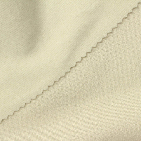Brushed Polyester Stretch Rib Knit Fabric, 265 gsm, 166 cm — Beige