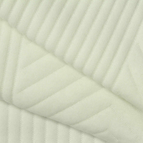 White Geometric-Line Jacquard, Polyester