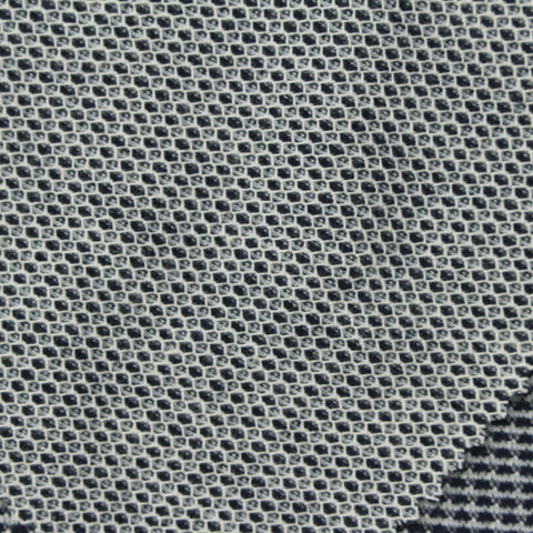 Dark Blue Geometric Jacquard, Polyester, 180 gsm, 185 cm