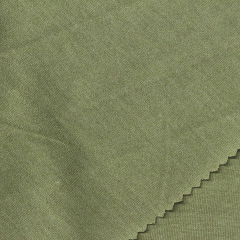Green Heather Jersey Knit, Poly-Cotton, 170 gsm