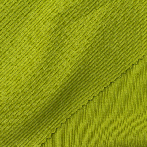 Tencel Lyocell Acrylic Stretch Rib Knit Fabric, 180 gsm, 140 cm — Green