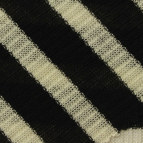 Black Horizontal-Stripe Jacquard, Poly-Viscose, 166 gsm