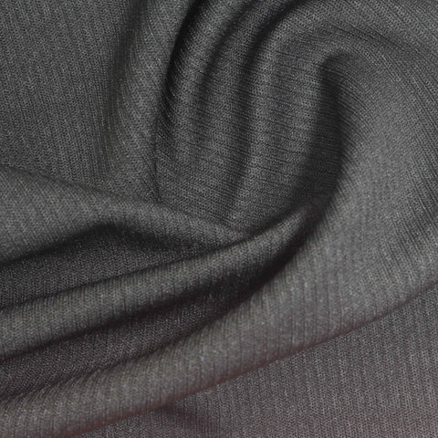 Polyester Stretch Rib Knit Fabric, 315 gsm, 174 cm — Grey