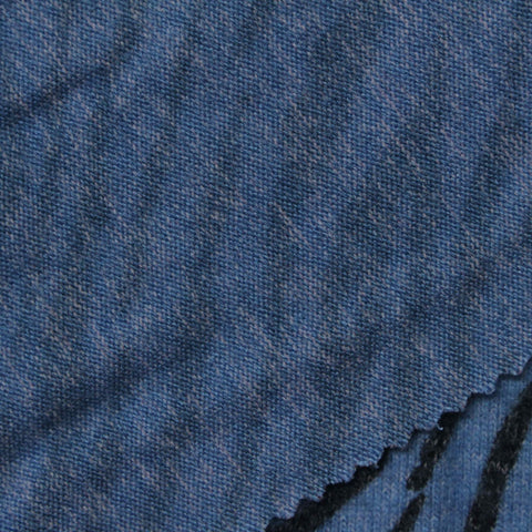 Blue Tiger Jersey Knit, Viscose-Poly