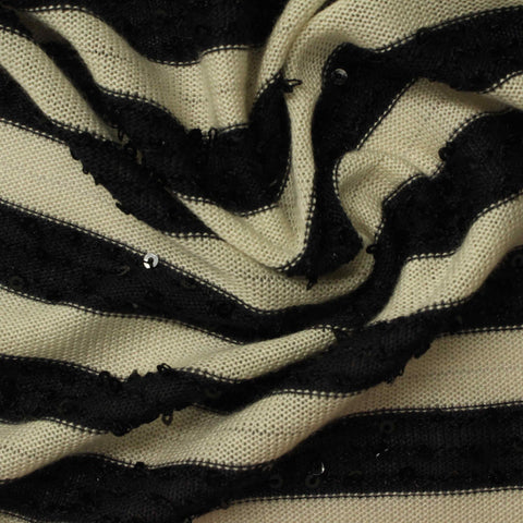 Black Stripes Jersey Knit, 224 gsm
