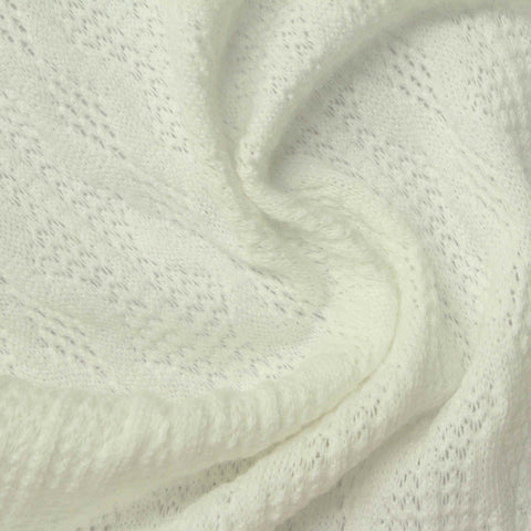 Cream Openwork Chunky Knit, Polyester, 230 gsm