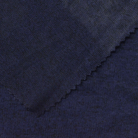Dark Blue Marl Chunky Knit, Viscose-Poly, 220 gsm