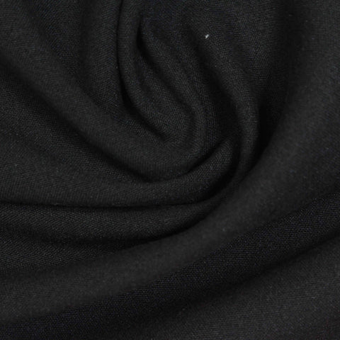 Polyester Viscose Stretch Woven Fabric, 218 gsm, 150 cm — Black, ref EF-247607