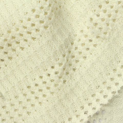 Cream Openwork-Eyelet Jersey Knit, Cotton-Poly