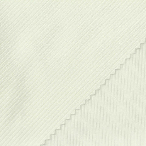 Viscose Stretch Rib Knit Fabric, 272 gsm, 158 cm — White